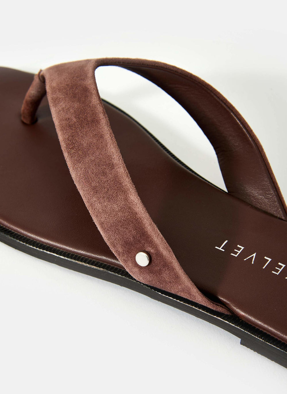 Lula Chocolate Brown Suede Flip Flops