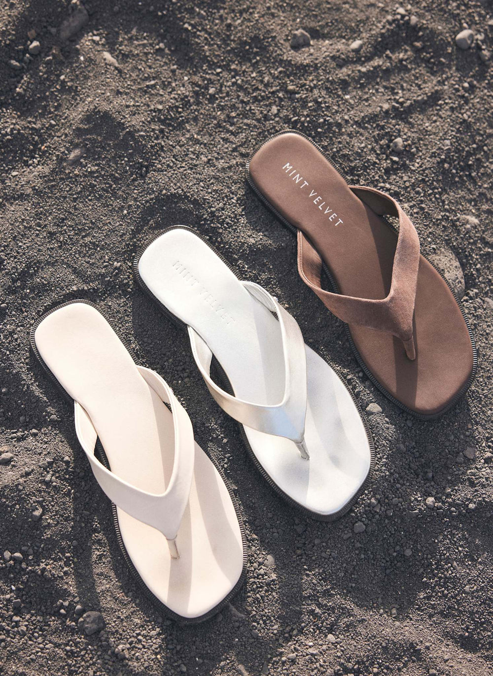 Lula Chocolate Brown Suede Flip Flops