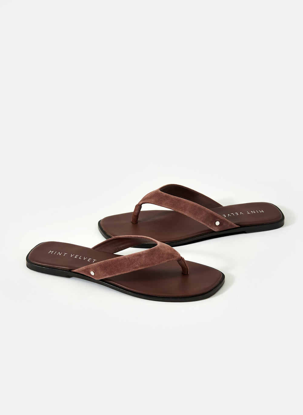 Lula Chocolate Brown Suede Flip Flops