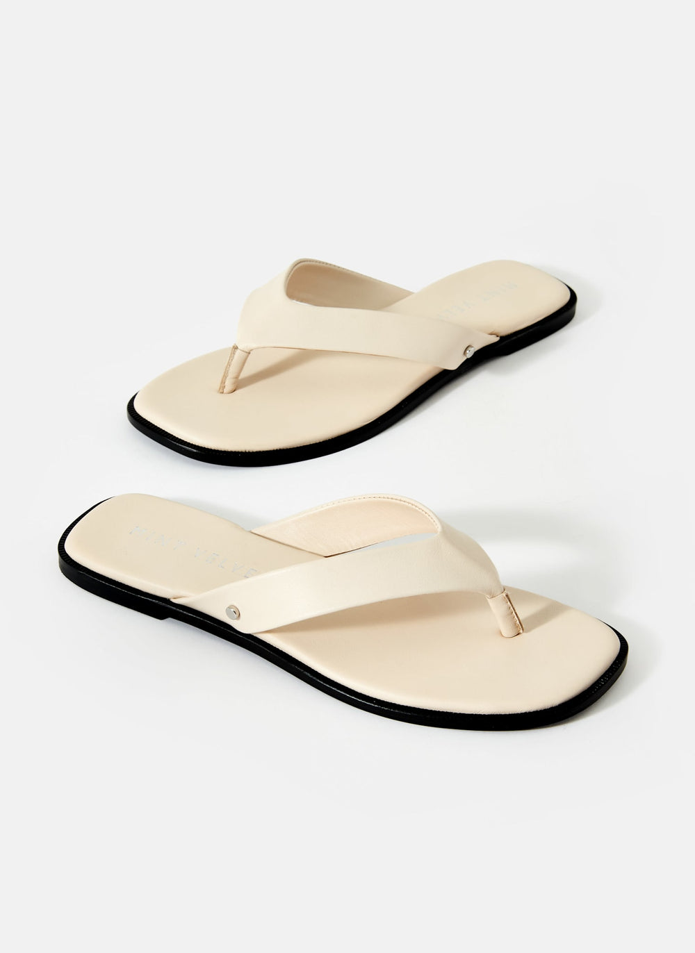 Lula Cream Leather Flip Flops