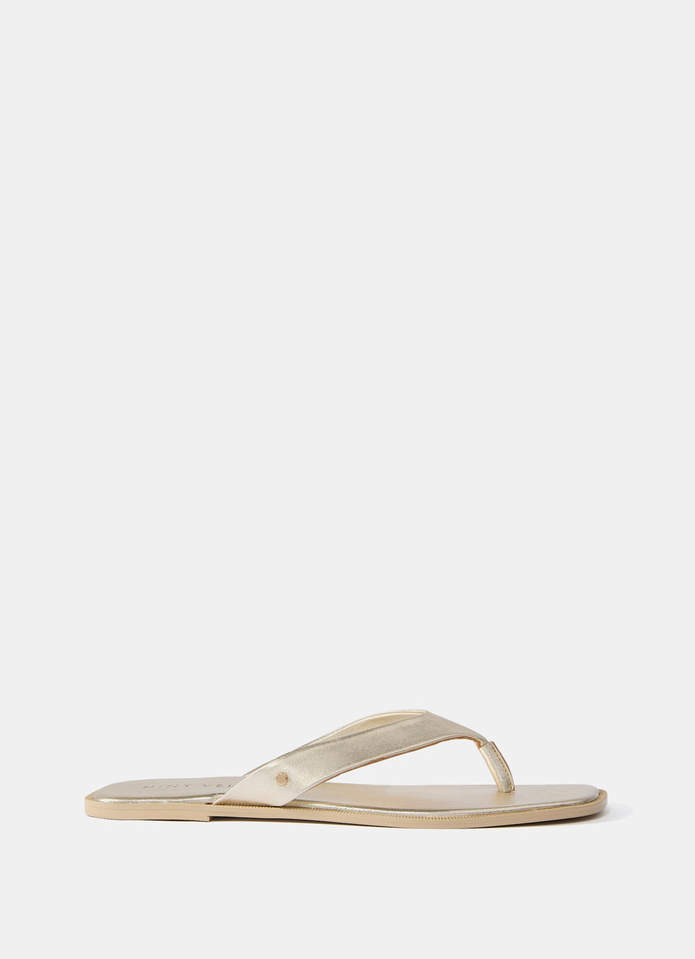 Lula Gold Leather Flip Flop Sandals