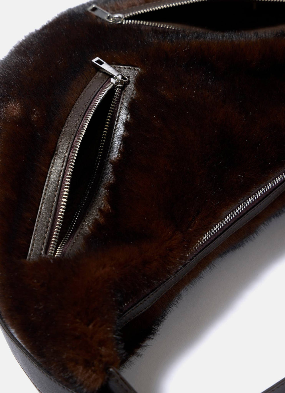 Luna Brown Faux Fur Hobo Bag