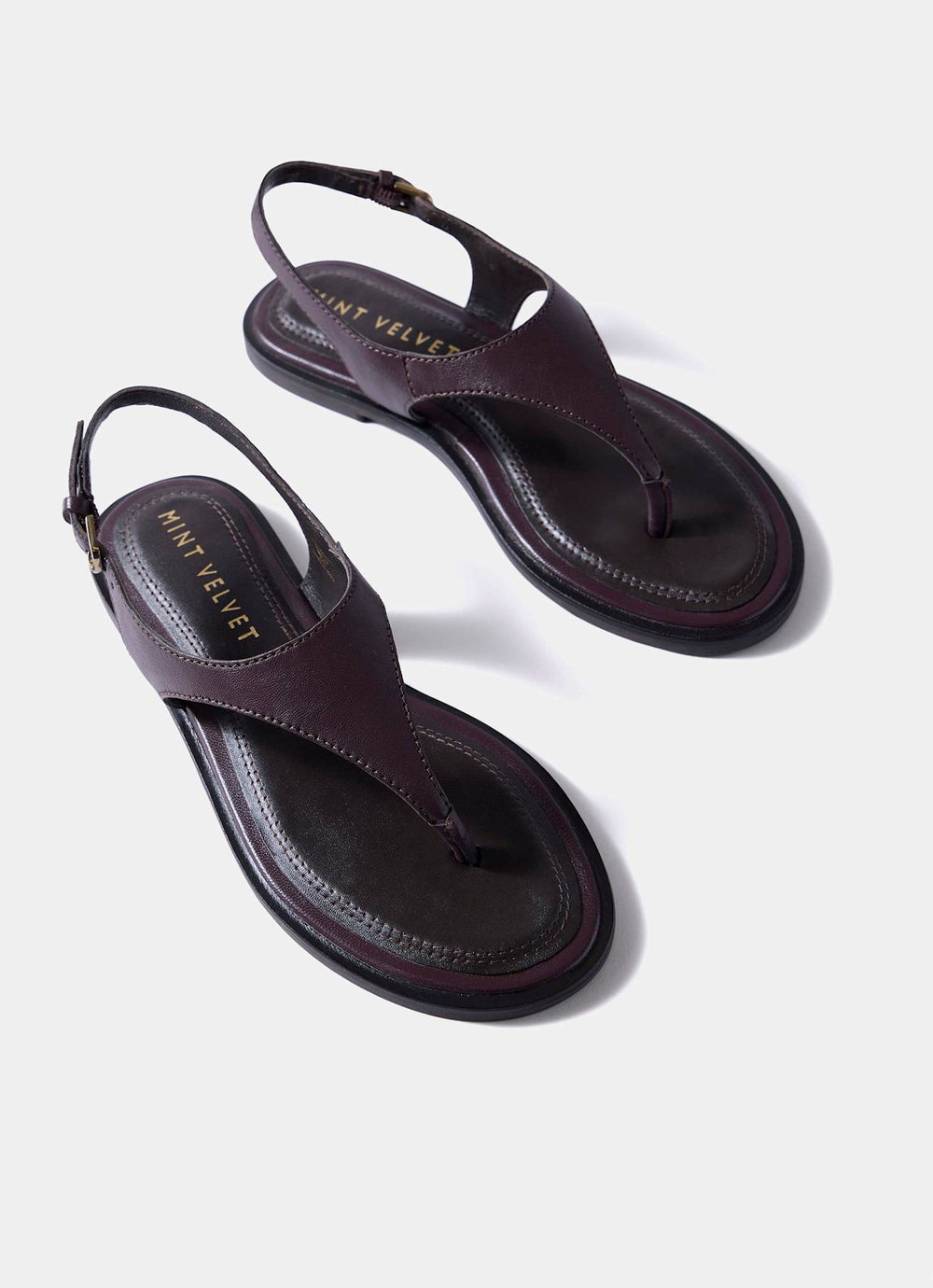 Luna Burgundy Slingback Leather Sandals