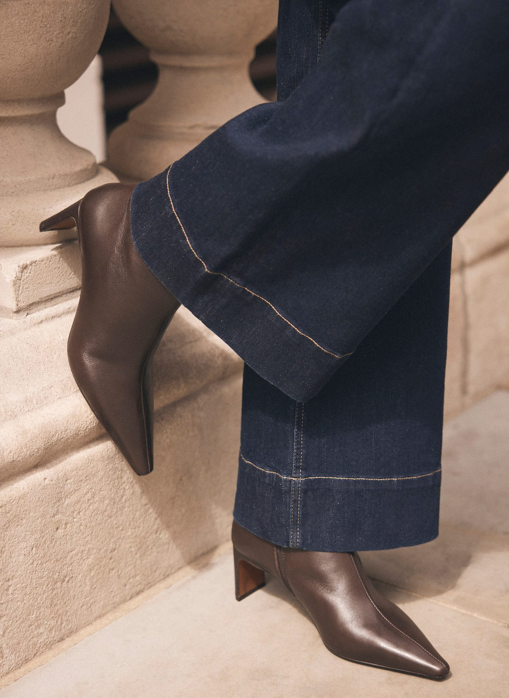 Macy Brown Heeled Ankle Boots – Mint Velvet