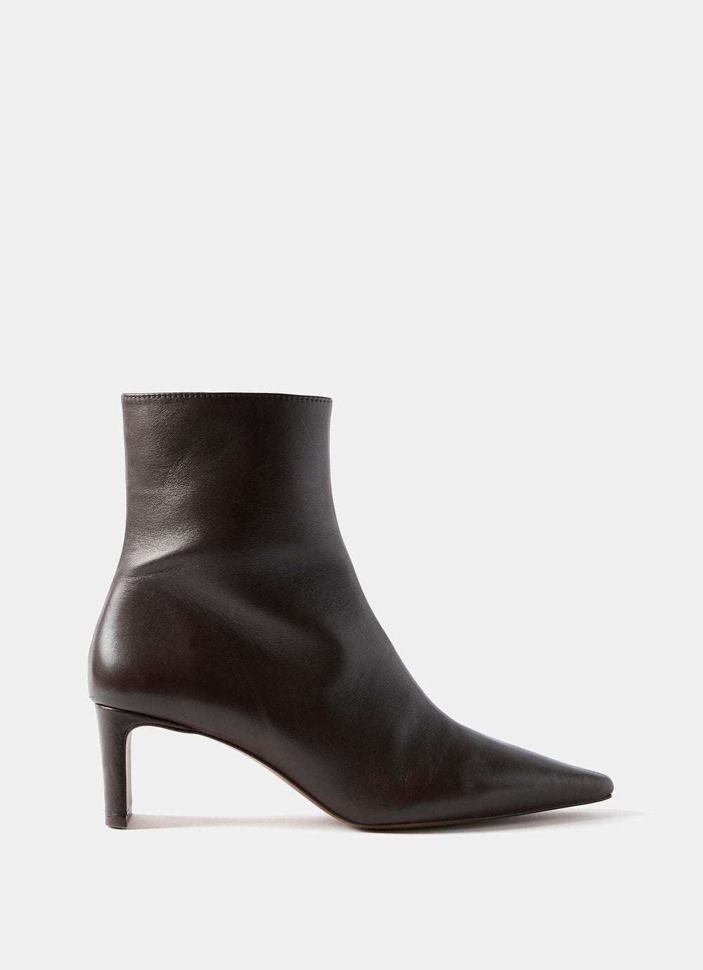 Macy Brown Heeled Leather Ankle Boots