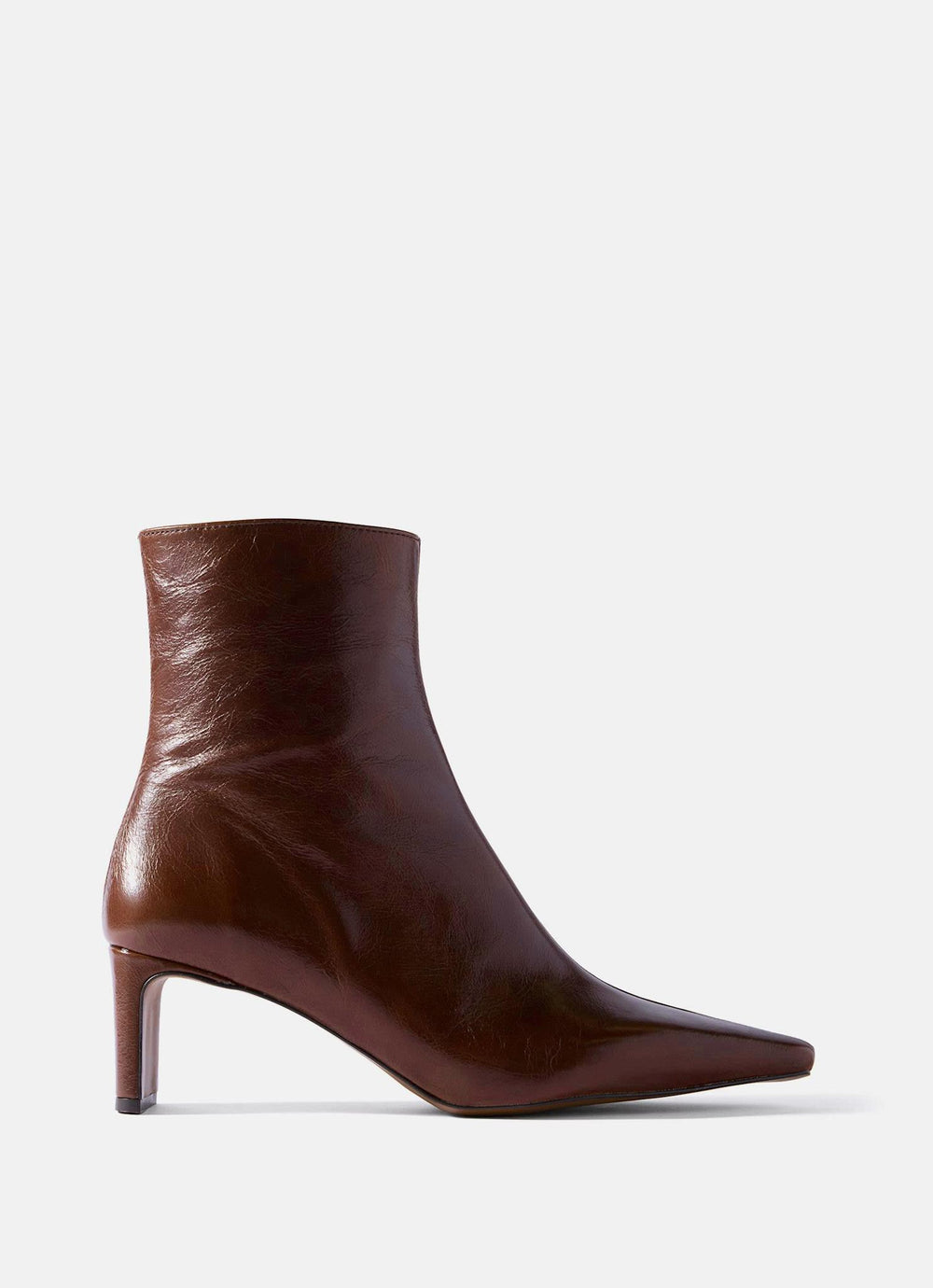 Macy Brown Leather Ankle Boots