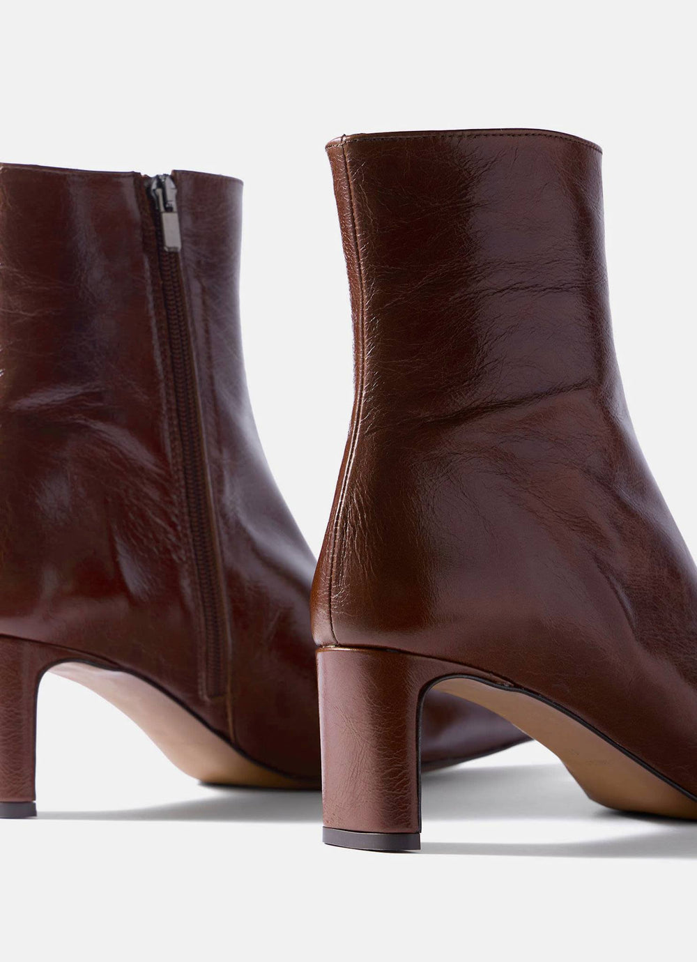 Macy Brown Leather Ankle Boots