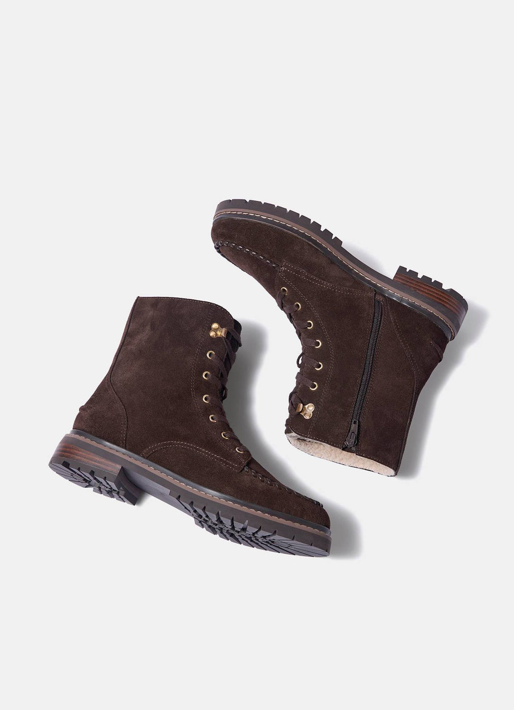 Maddy Brown Suede Lined Boots