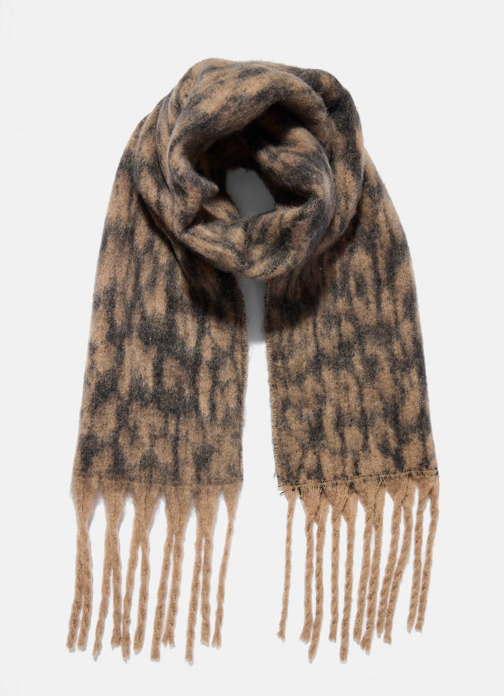 Leopard Print Brushed Scarf