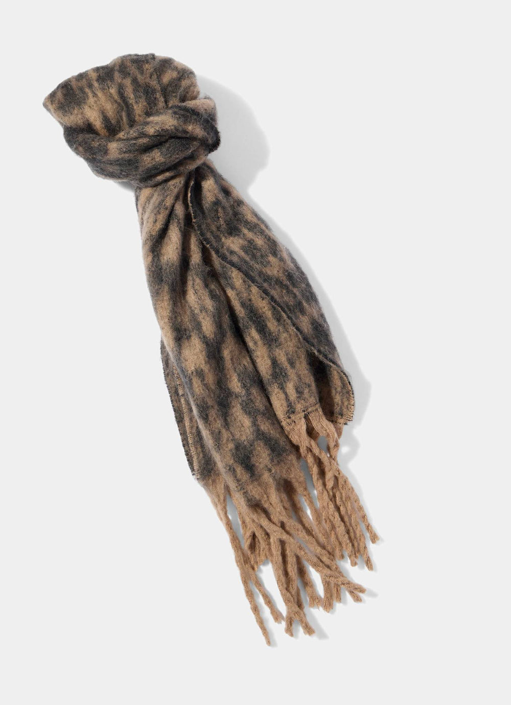 Leopard Print Brushed Scarf