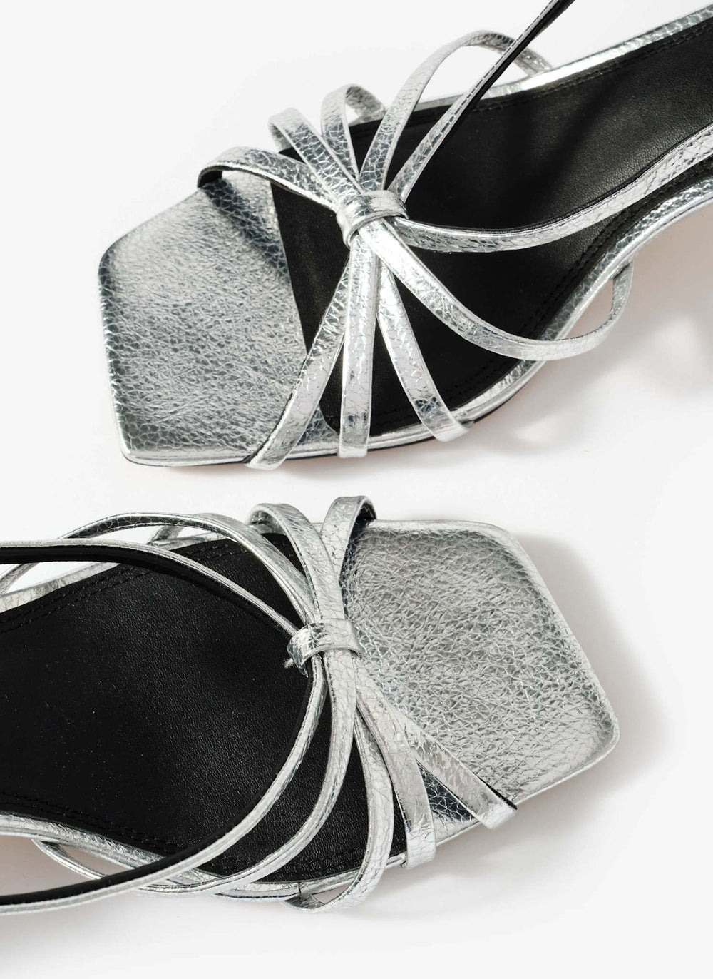 Marcie Silver Leather Strappy Heels