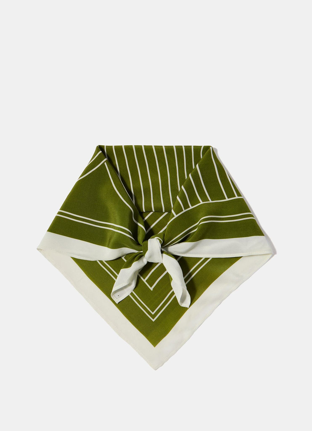Olive Green Print Neck Scarf