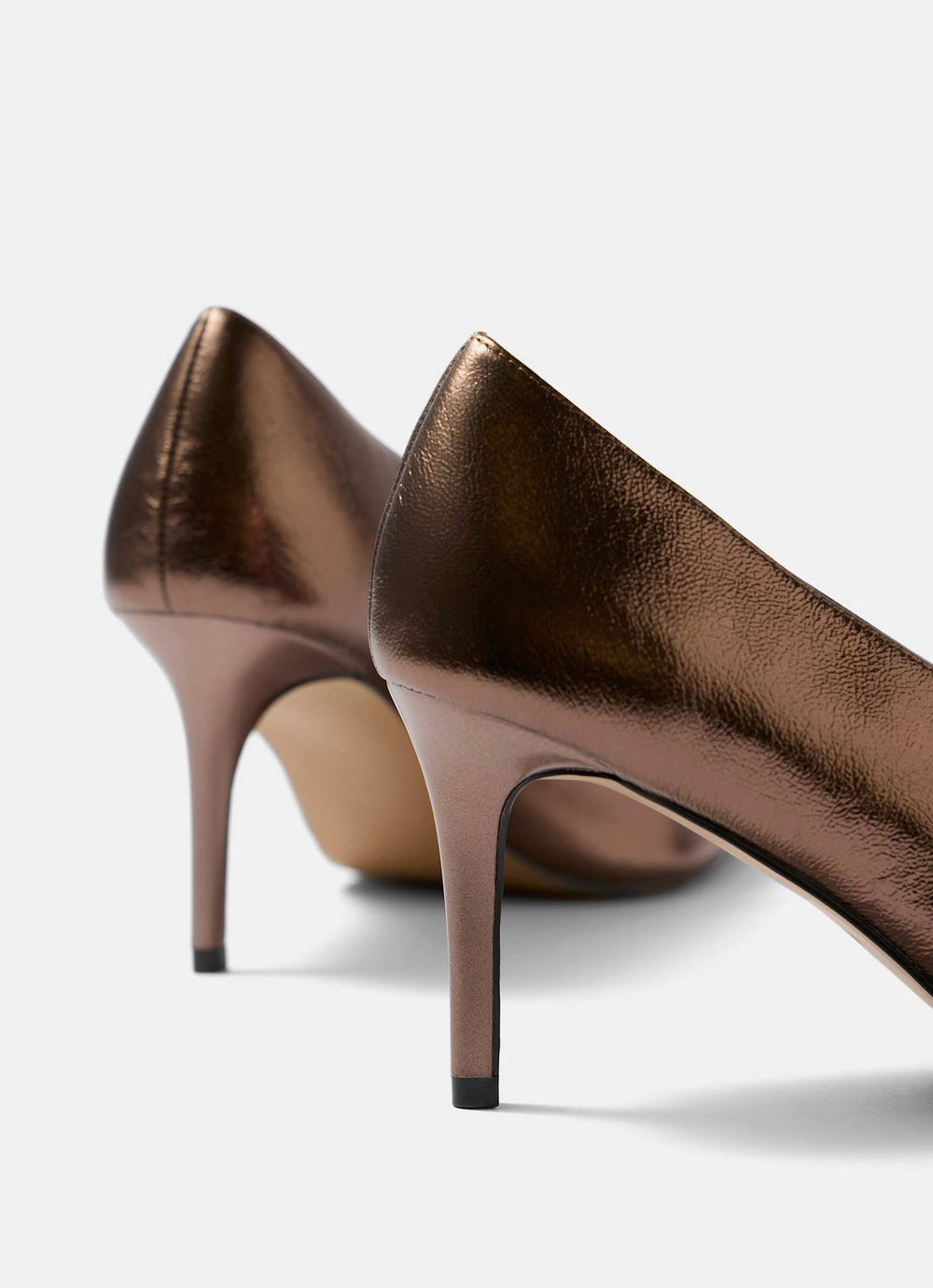 Maria Gold Leather Court Heels
