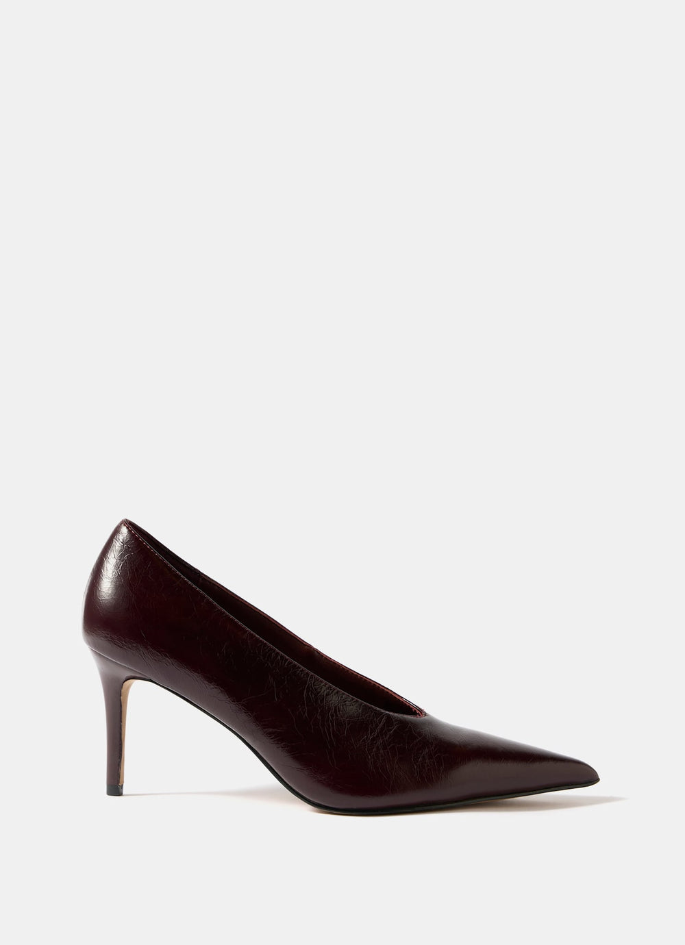 Maria Burgundy Leather Court Heels