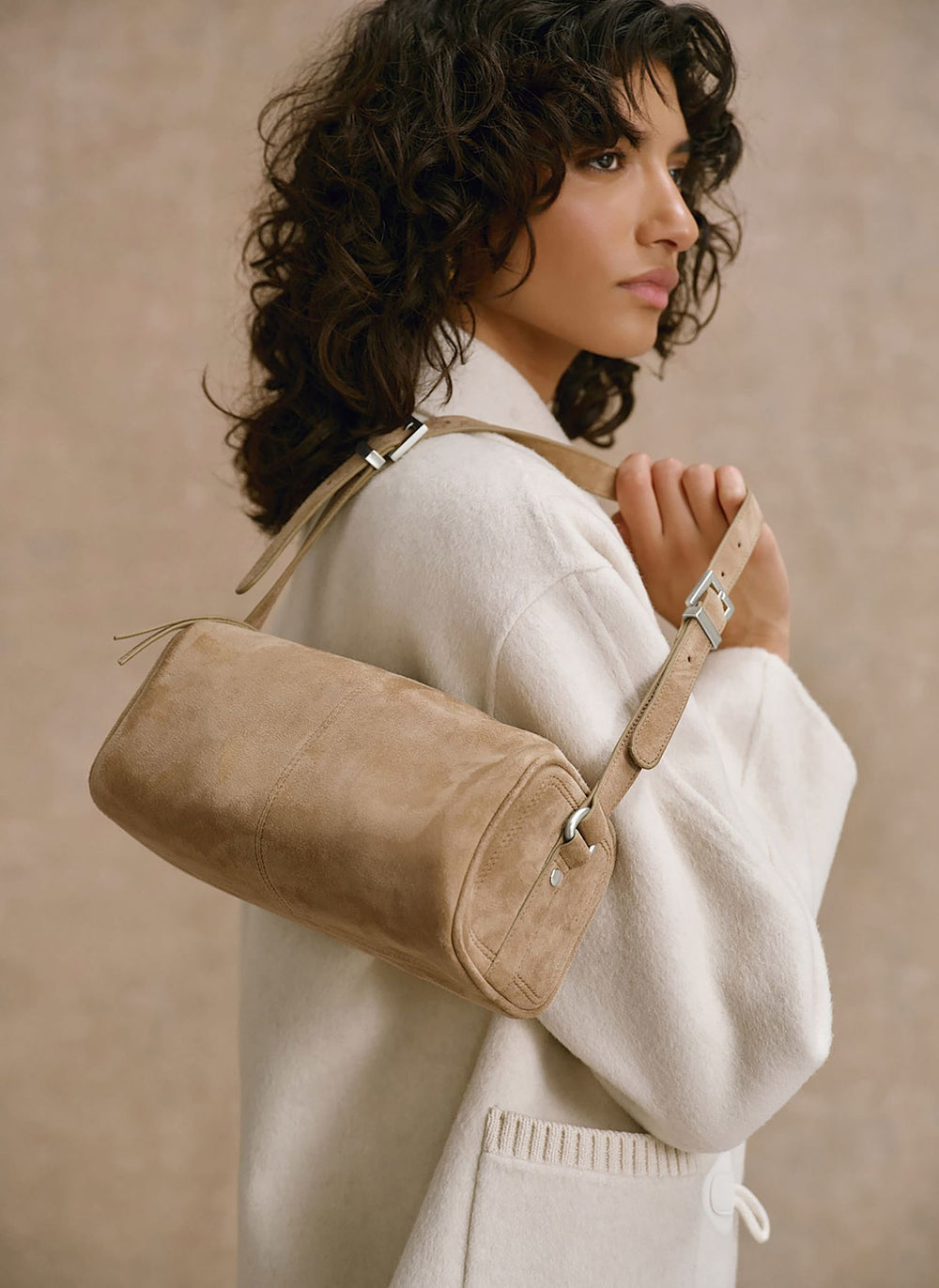 Matilda Tan Suede Shoulder Bag