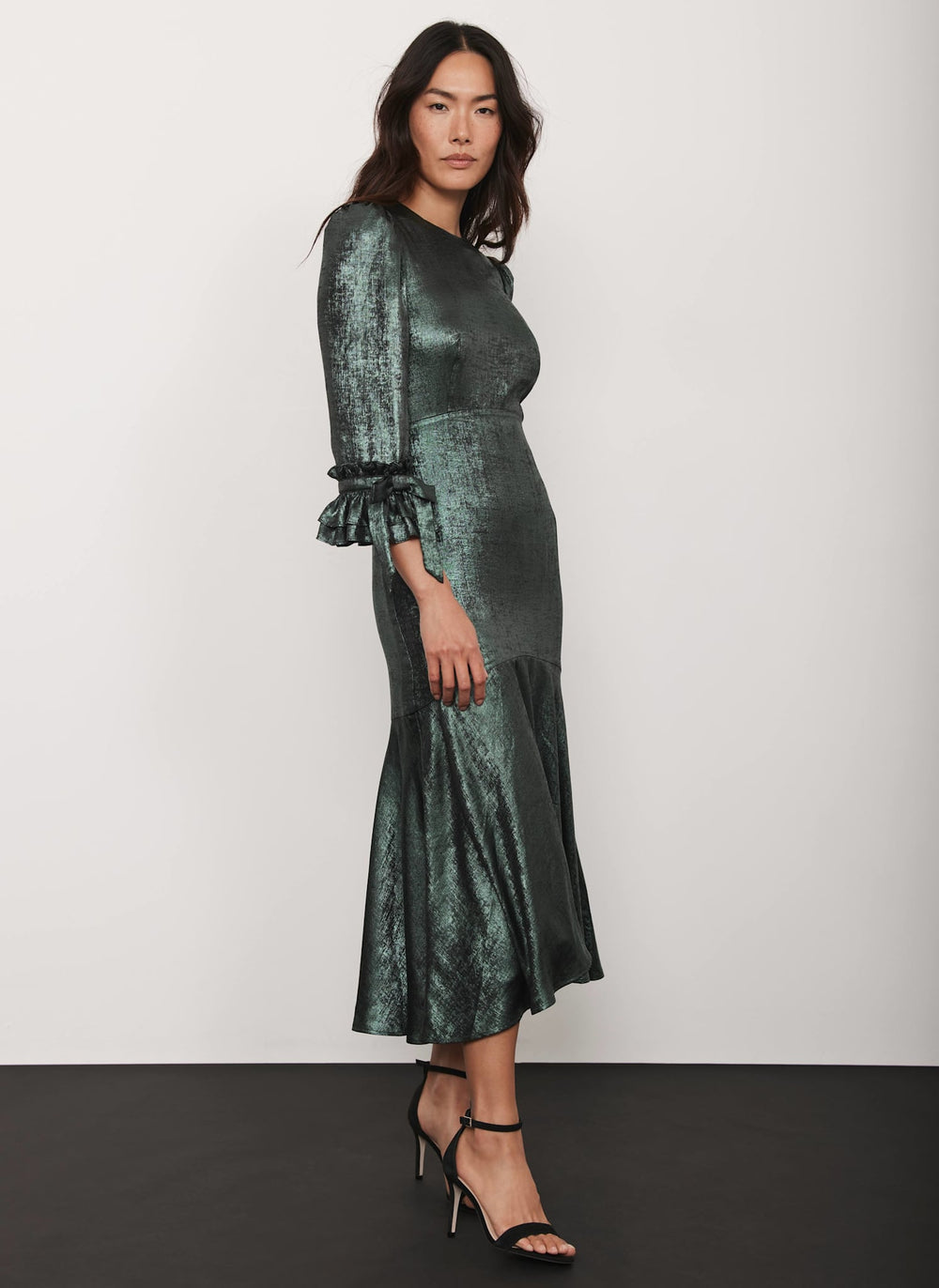 Mint Velvet Pink Maxi Dress Green Metallic Midi Dress  Mint Velvet