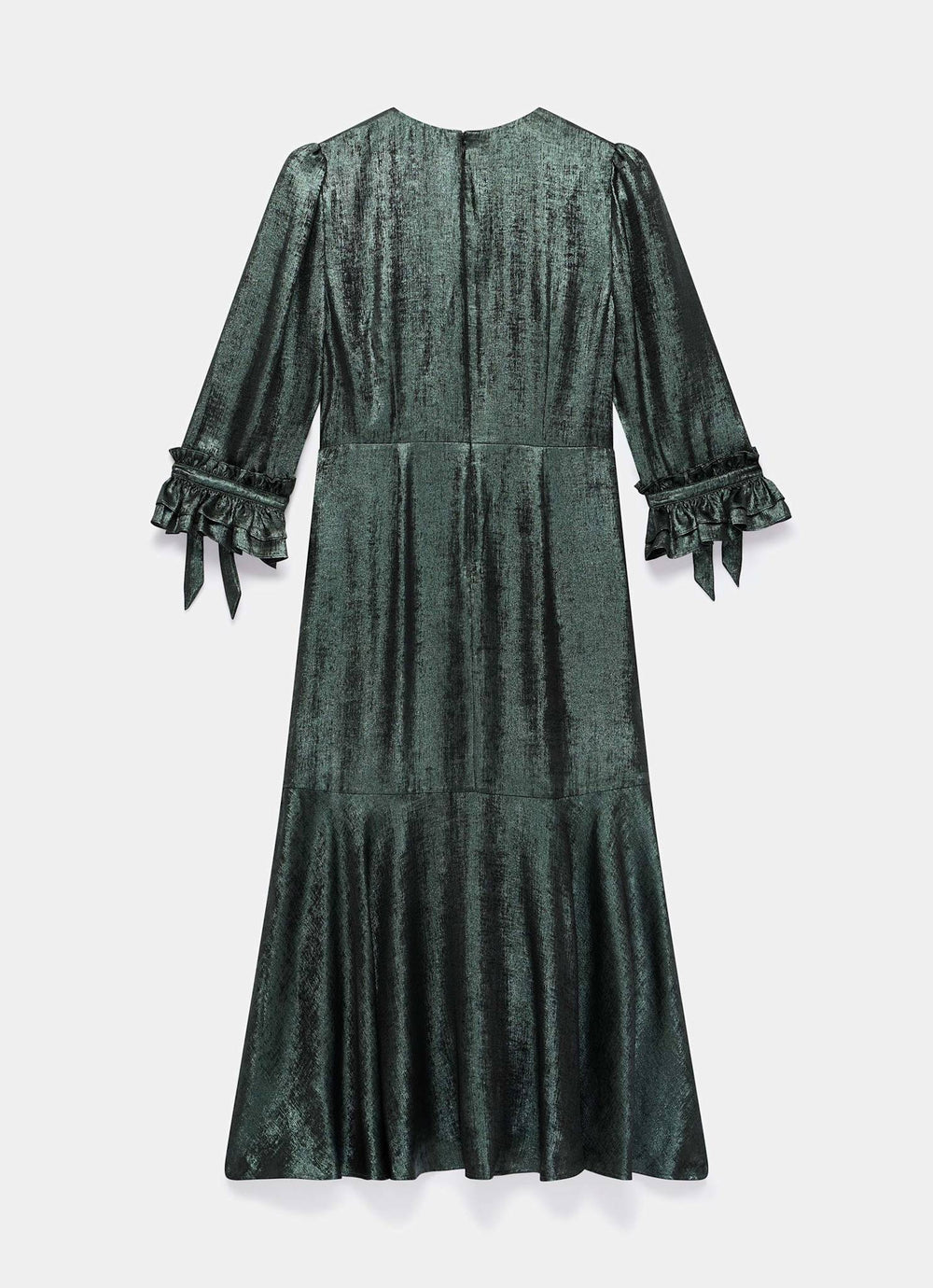 Green Metallic Midi Dress – Mint Velvet