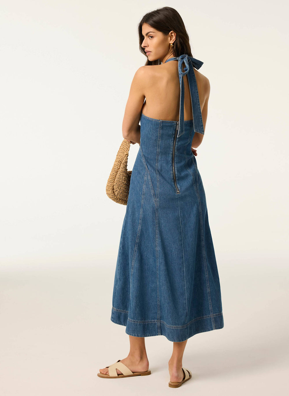 halter neck fishtail maxi dress Deep V-Neck Halter Elegant Fishtail Maxi Dress main image 0