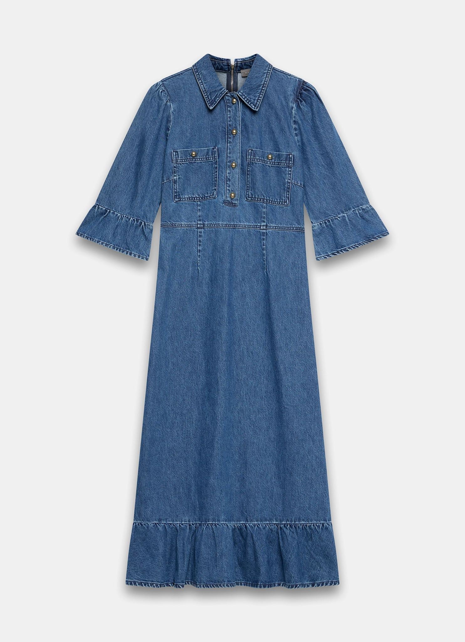 Indigo Denim Midi Shirt Dress – Mint Velvet