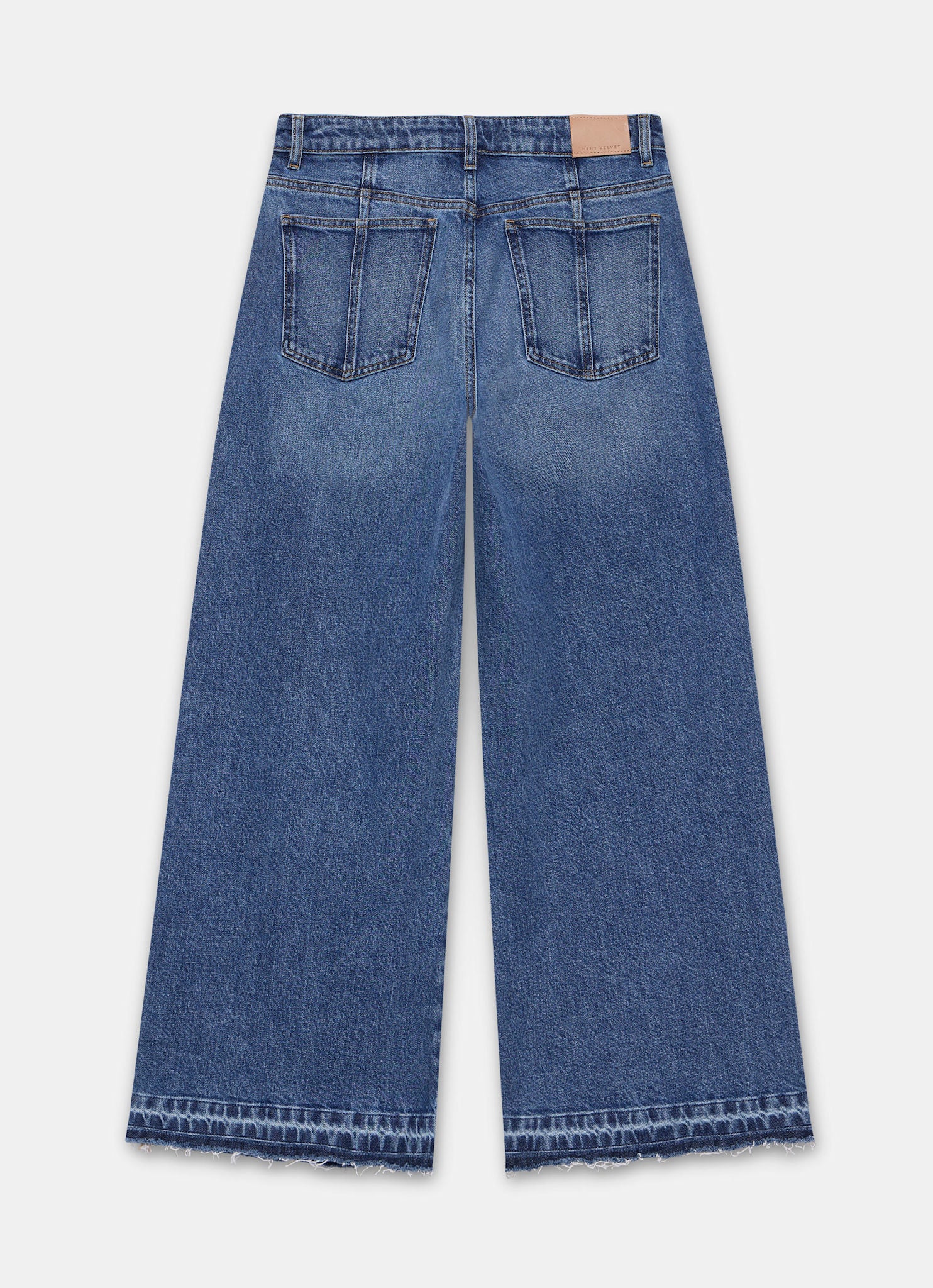 Mid Indigo Hem Detail Wide Leg Jean – Mint Velvet