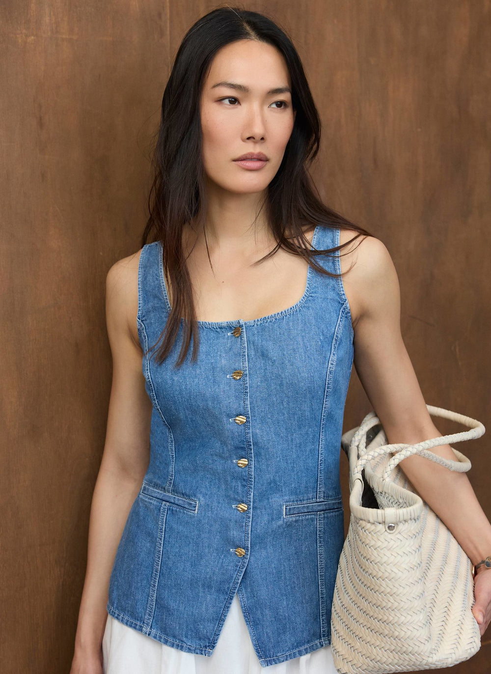 Mid Indigo Denim Top
