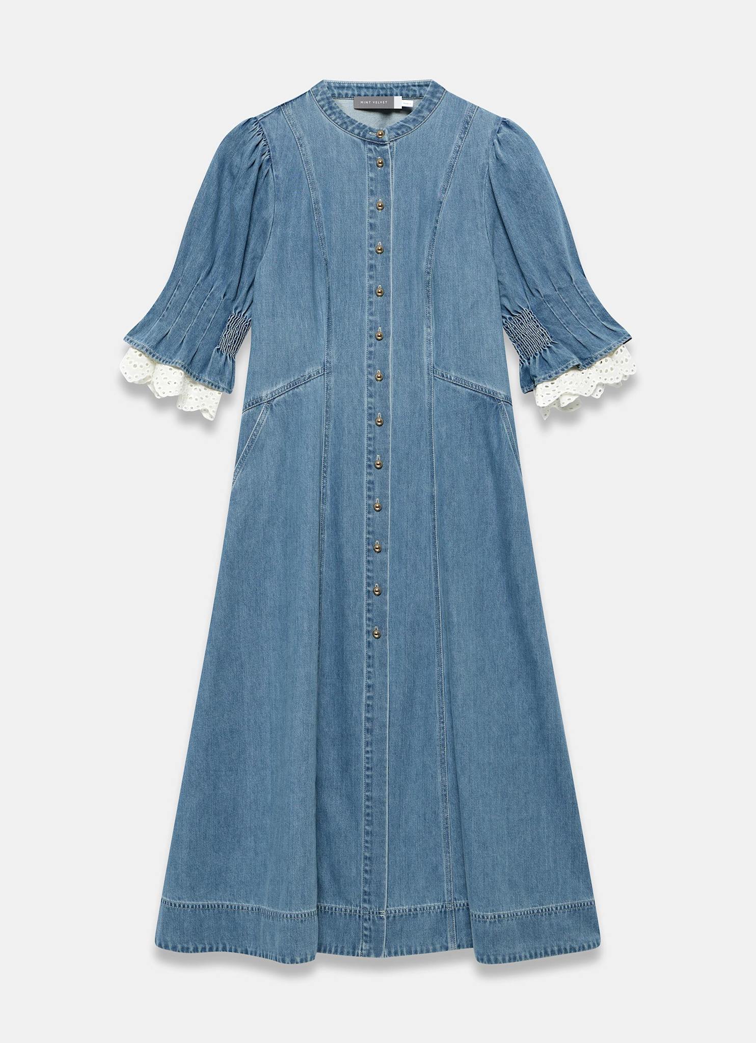 Mid Indigo Denim Midi Dress – Mint Velvet