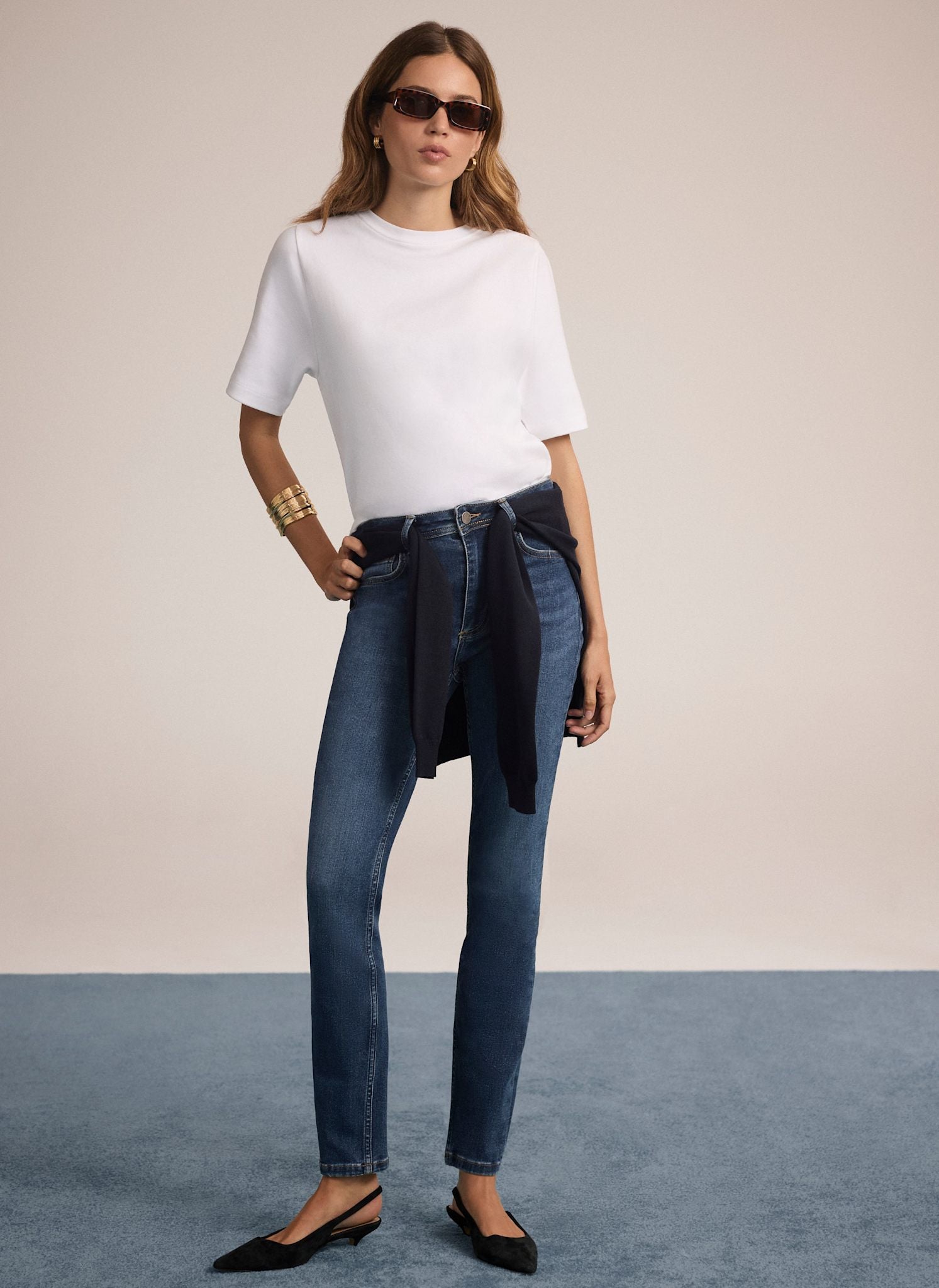 Mid Indigo Sculpting Skinny Jeans