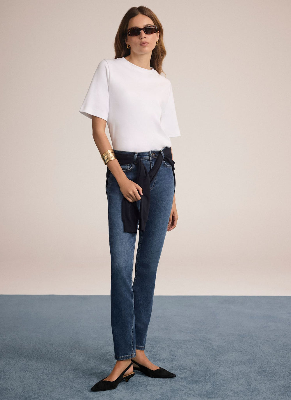 Mid Indigo Sculpting Skinny Jeans