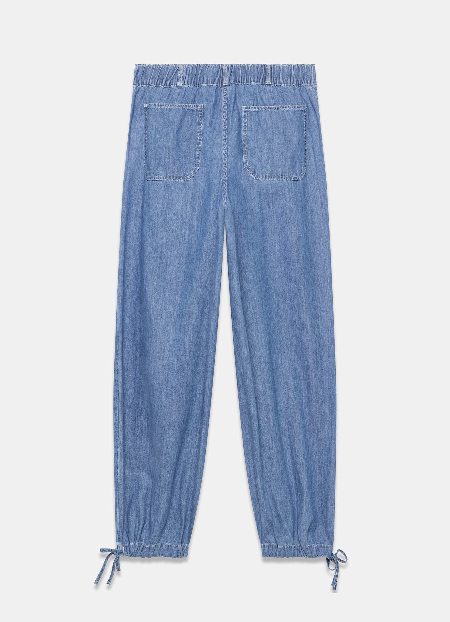 Mid Indigo Cotton Denim Balloon Jeans – Mint Velvet
