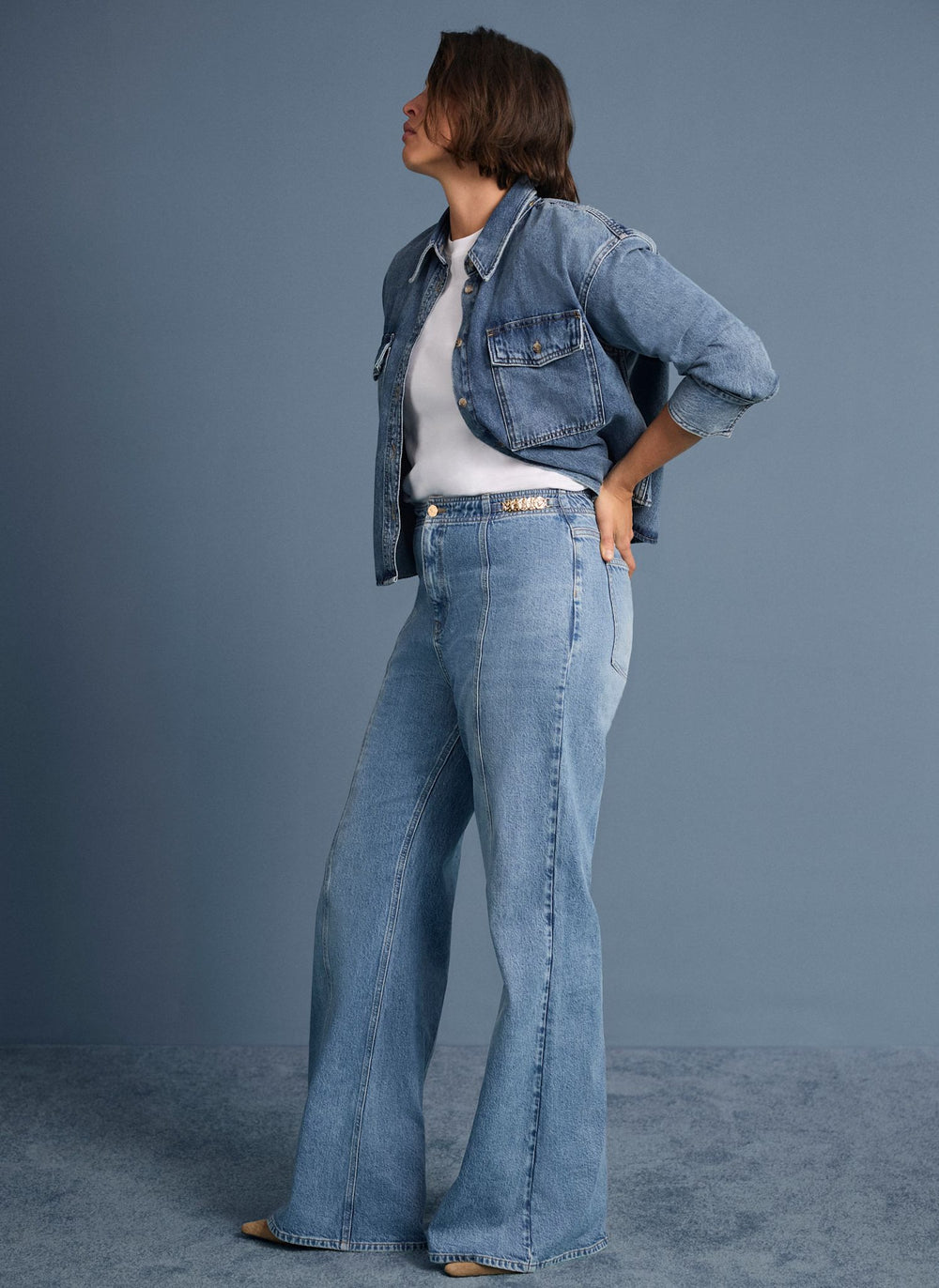 Mid Indigo Vintage Flared Jeans
