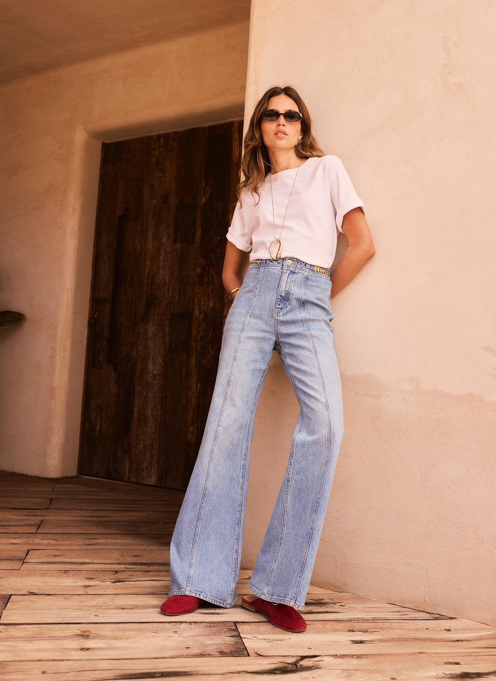 Mid Indigo Flared Jeans