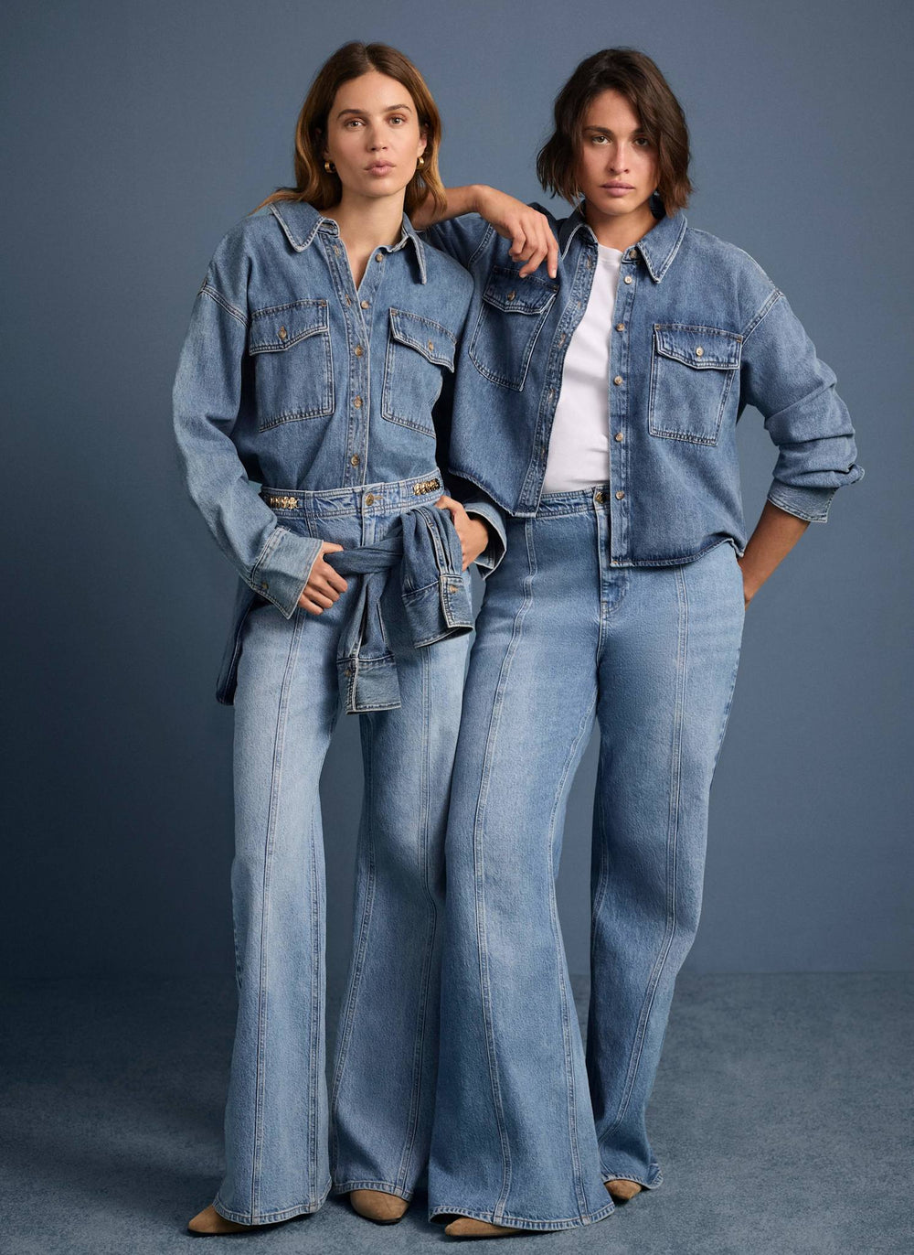Mid Indigo Vintage Flared Jeans