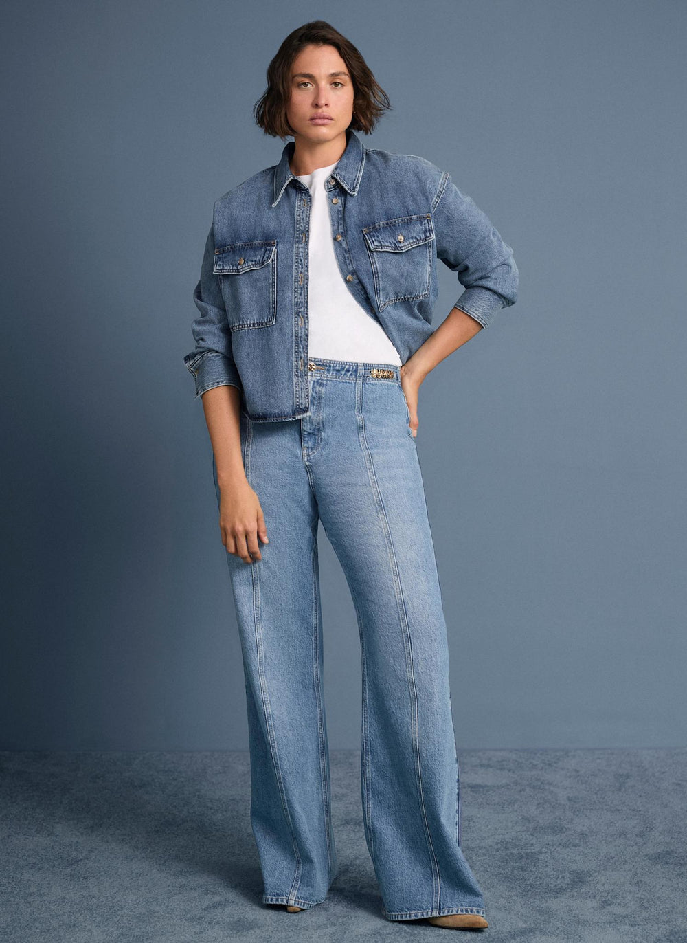 Mid Indigo Vintage Flared Jeans
