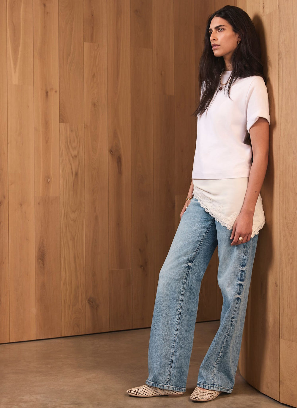 Mid Indigo Workable Wide Jeans