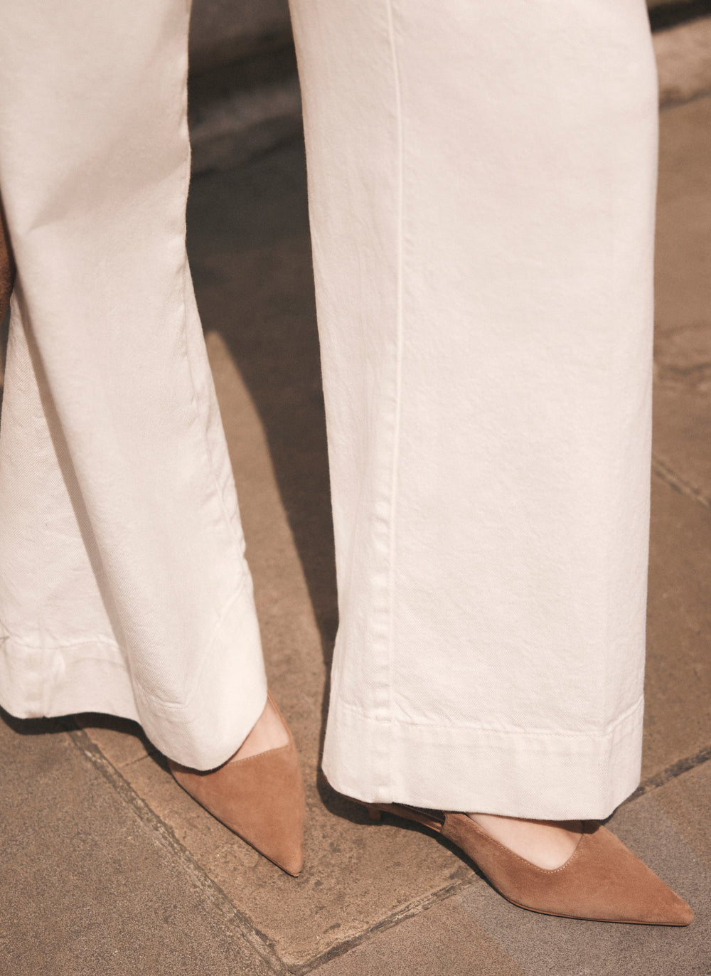 Mila Tan Suede Slingback Kitten Heels