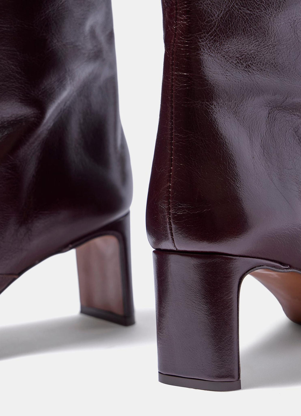 Miley Burgundy Leather Knee High Boots