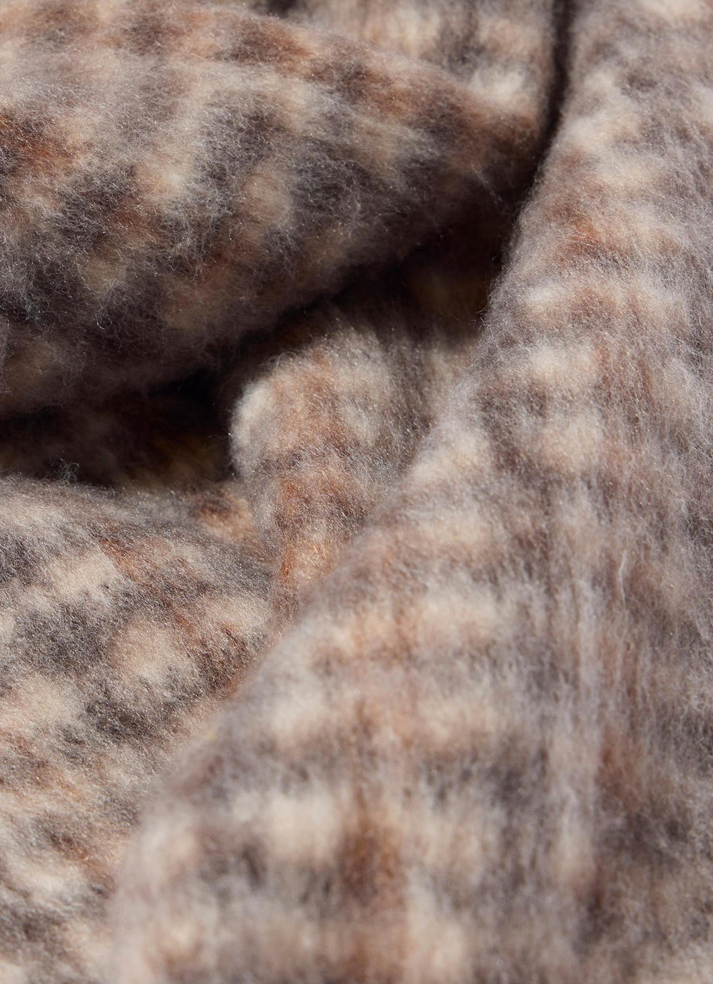 Neutral Checked Tassel  Scarf