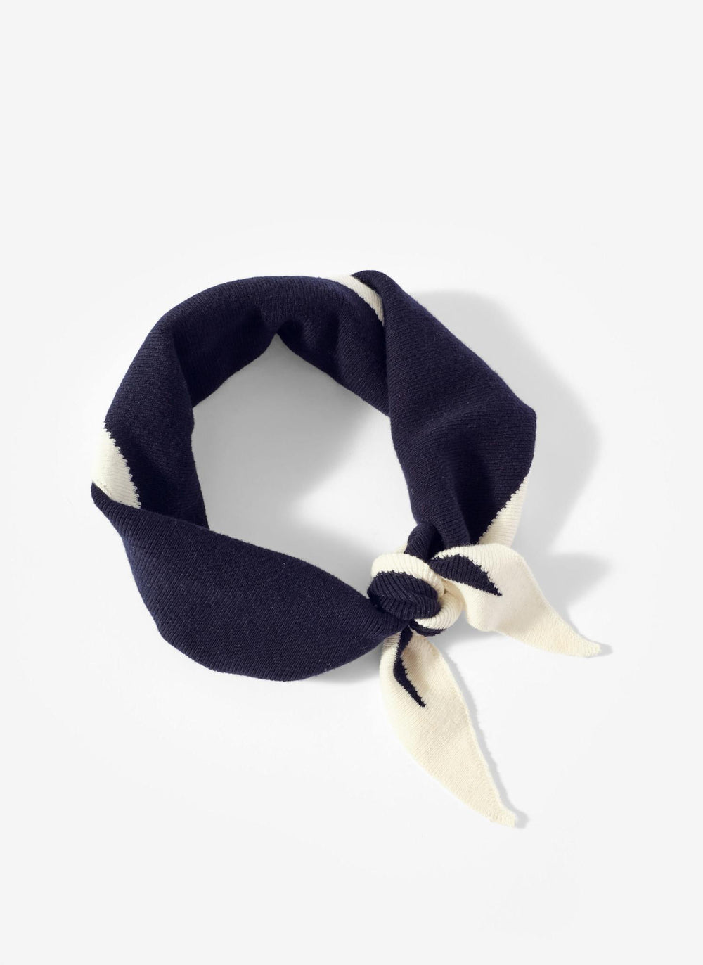 Navy Cotton Blend Triangle Knit Scarf
