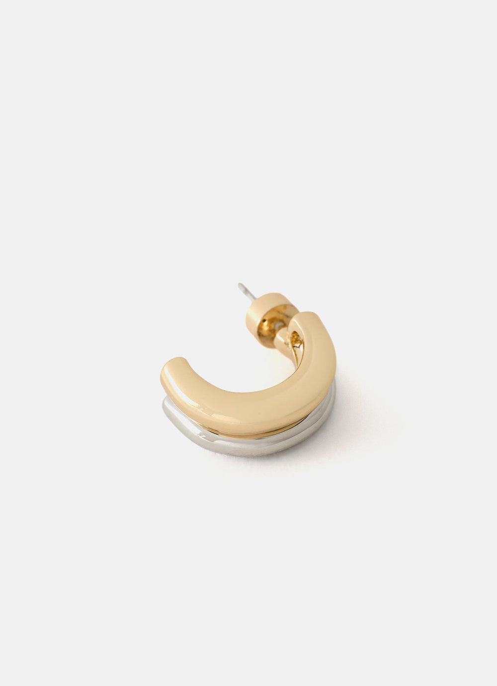 Mixed Metal Curve Earrings