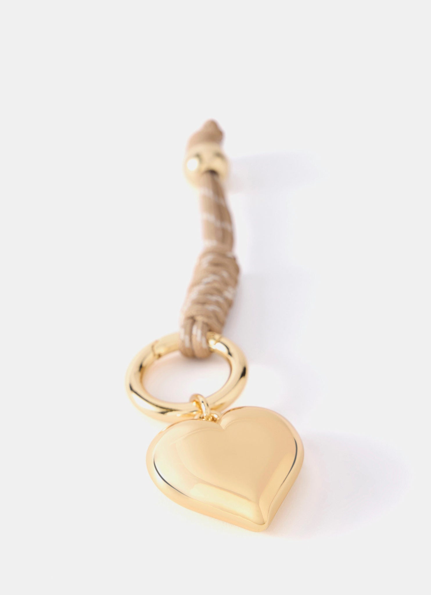 Neutral Cord Heart Bag Charm – Mint Velvet