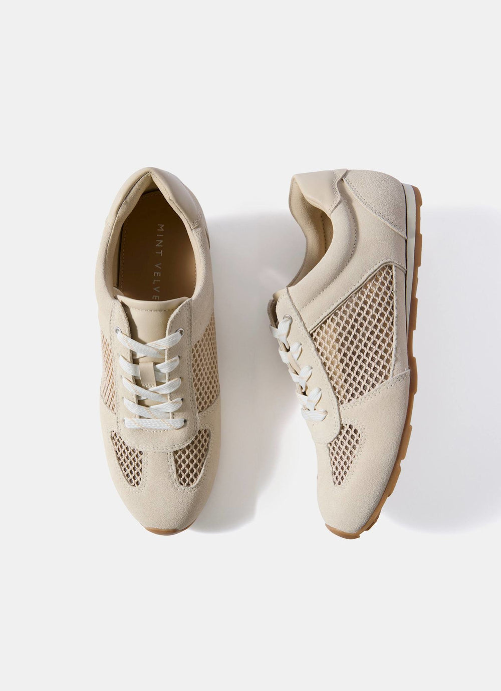 Myla Cream Suede Mesh Trainers