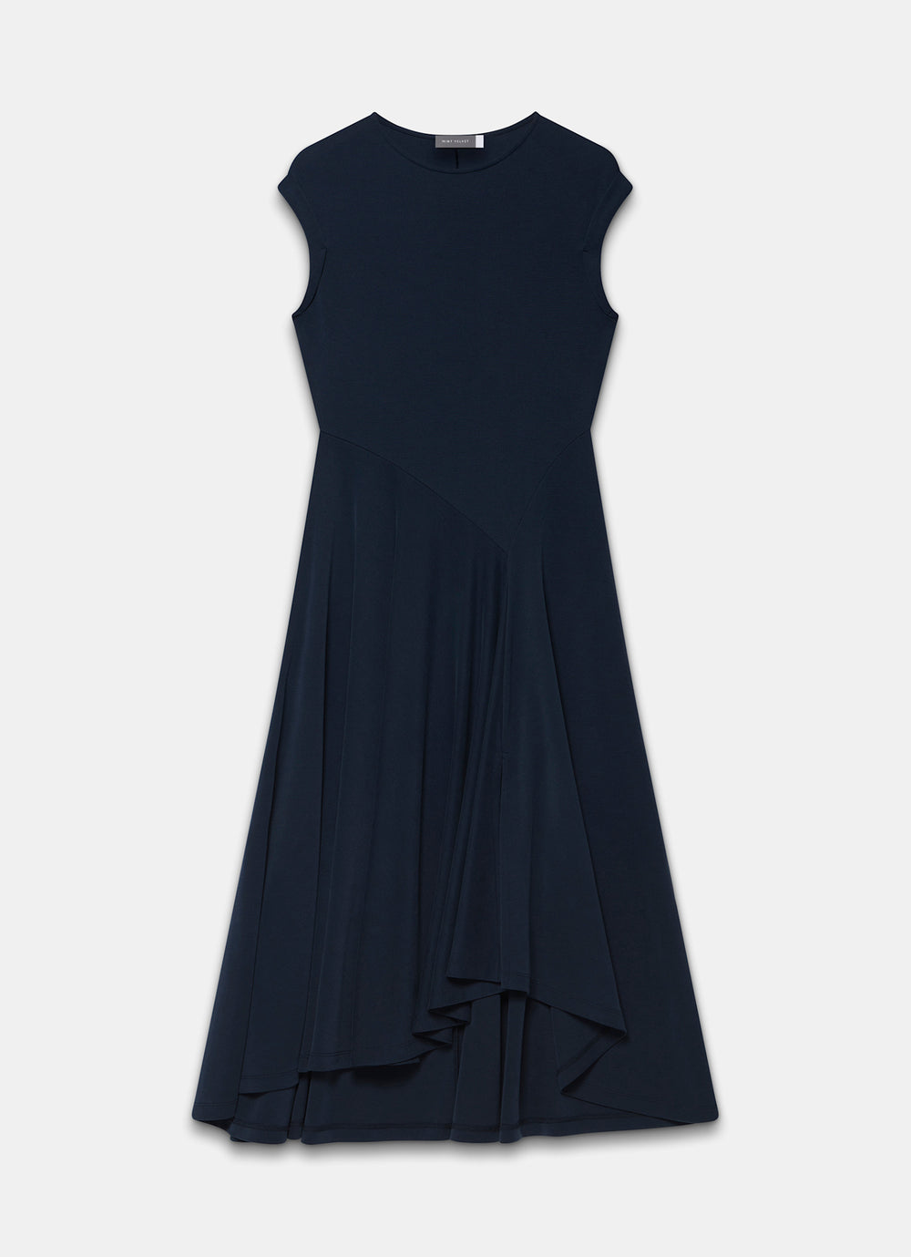 navy blue dress for baby girl Mint Velvet Olivia Geometric Print Sheer Asymmetric Midi Shirt Dress 6 with  cami main image 1