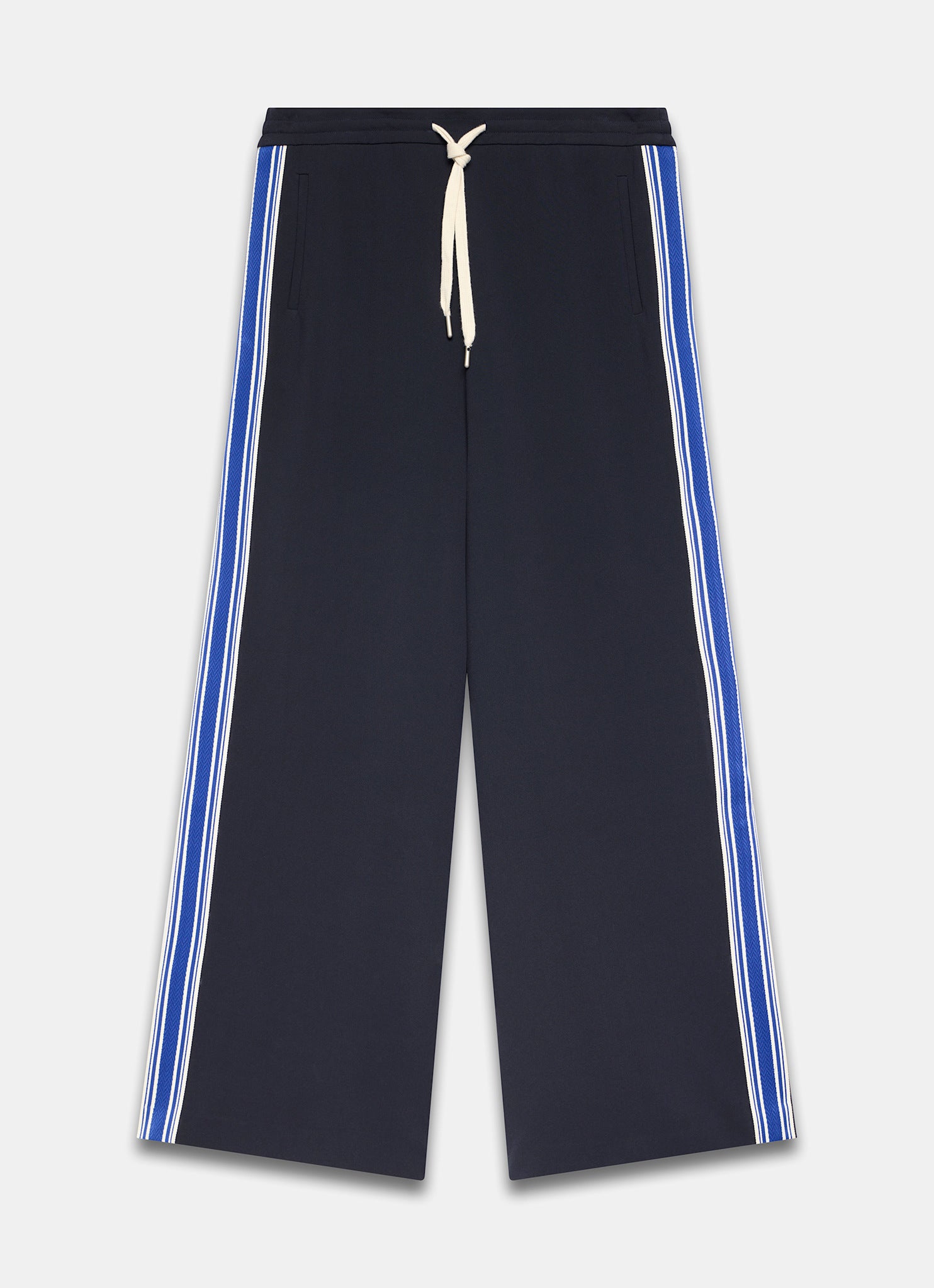 Navy Side Stripe Wide Trousers – Mint Velvet