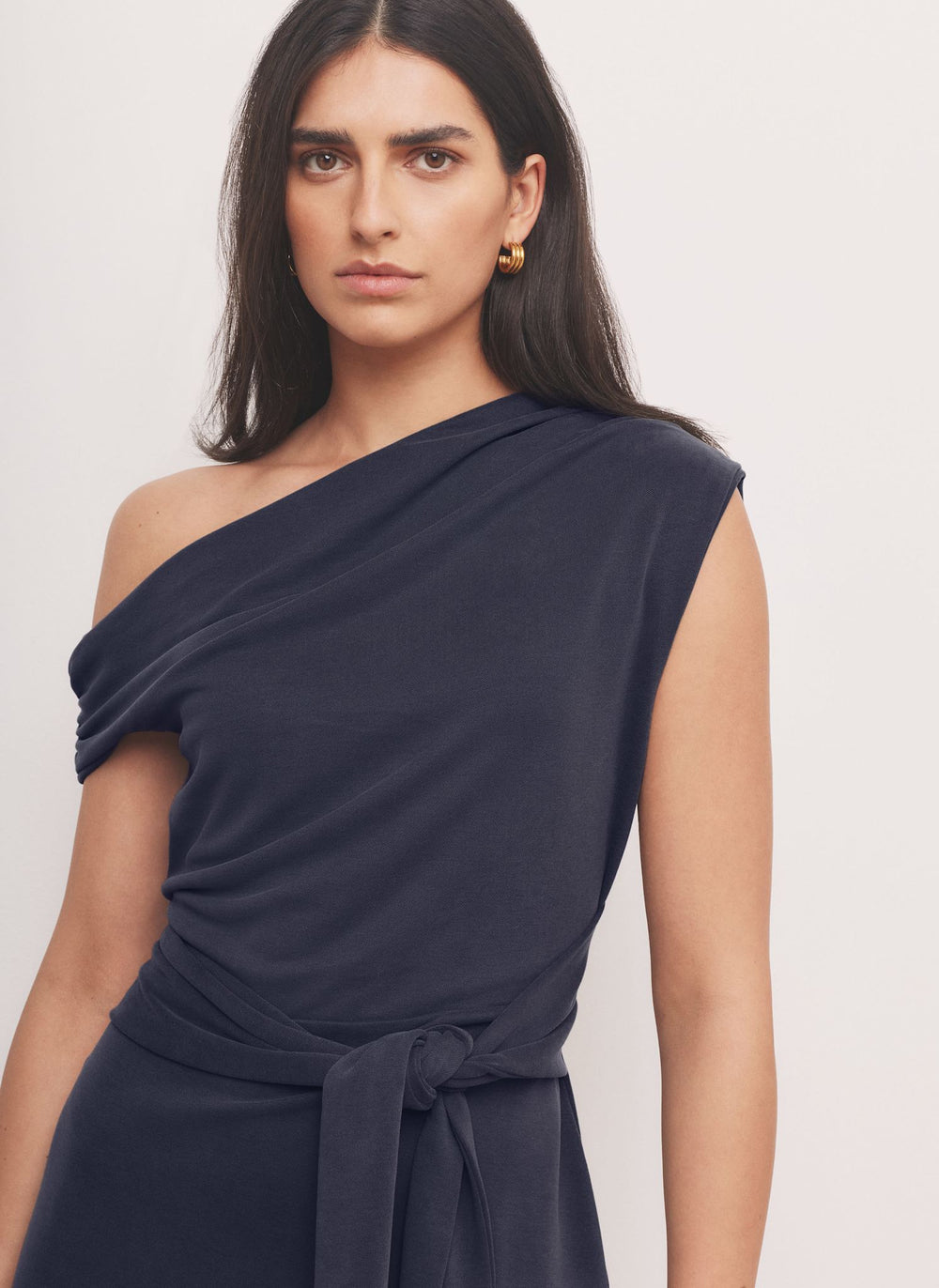 shoulder tie midi dress Mint Velvet Blue Tie Detail Midi Dress | Size XS | Blue