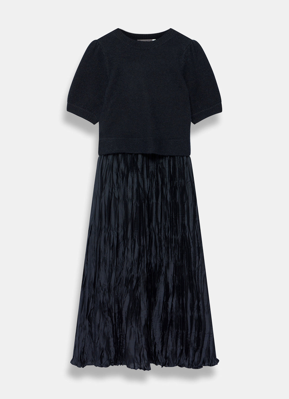 Navy Knit Puff Sleeve Maxi Dress – Mint Velvet