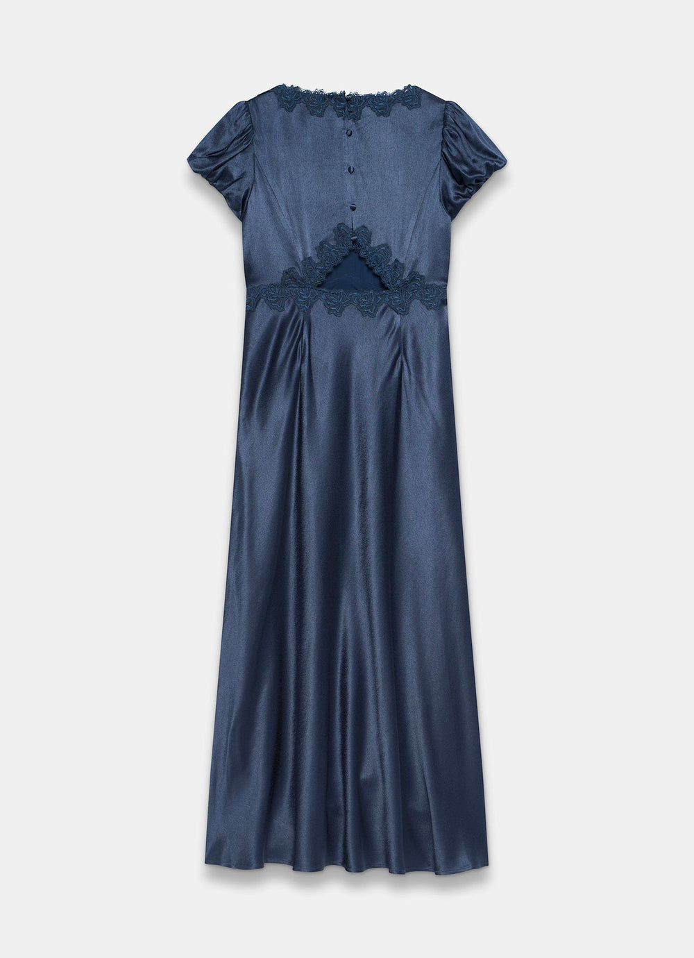 Navy Lace Detail Satin Midi Dress Mint Velvet Navy Lace Detail Satin Midi Dress Mint Velvet