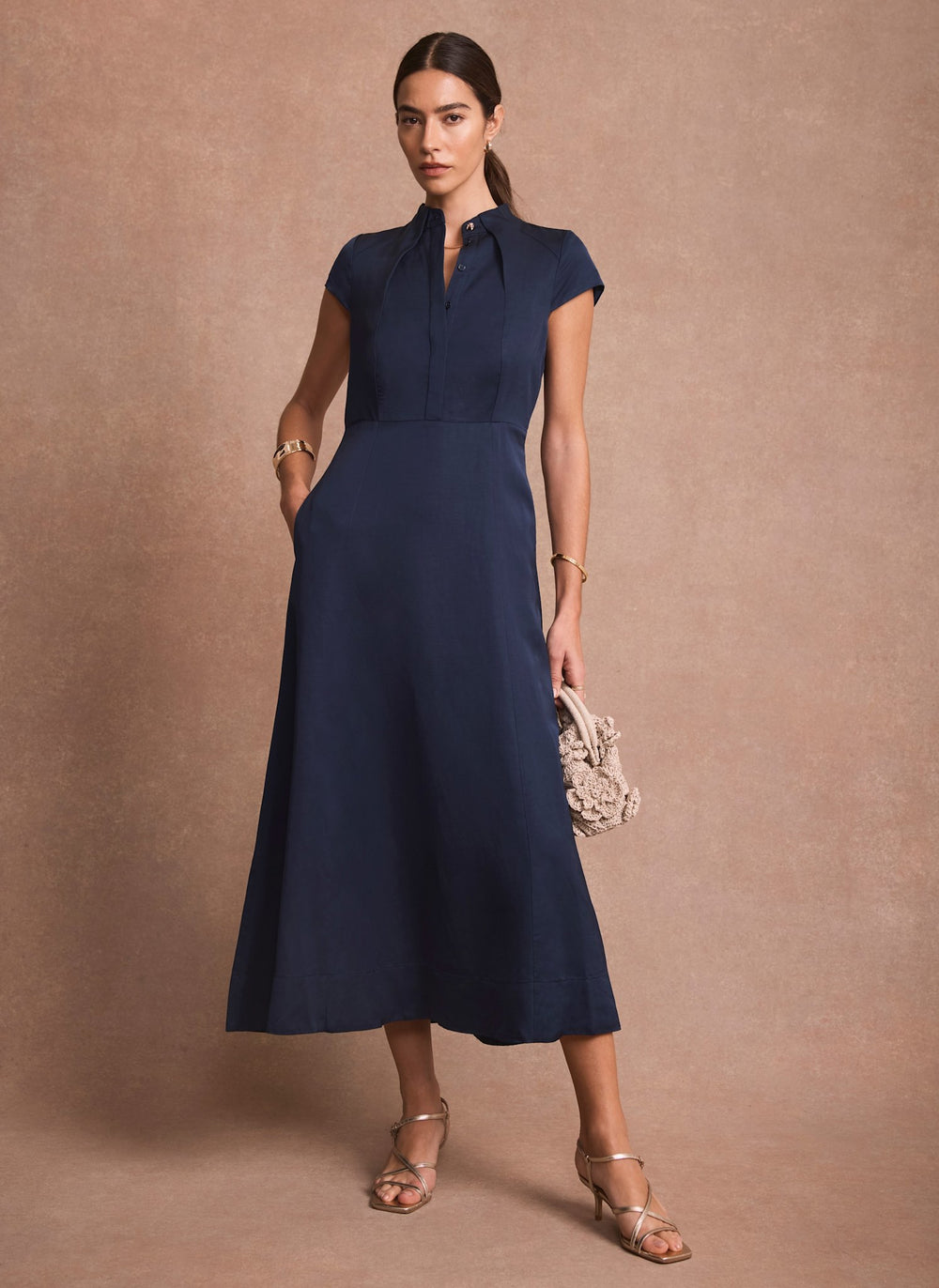 Navy Midi Shirt Dress – Mint Velvet