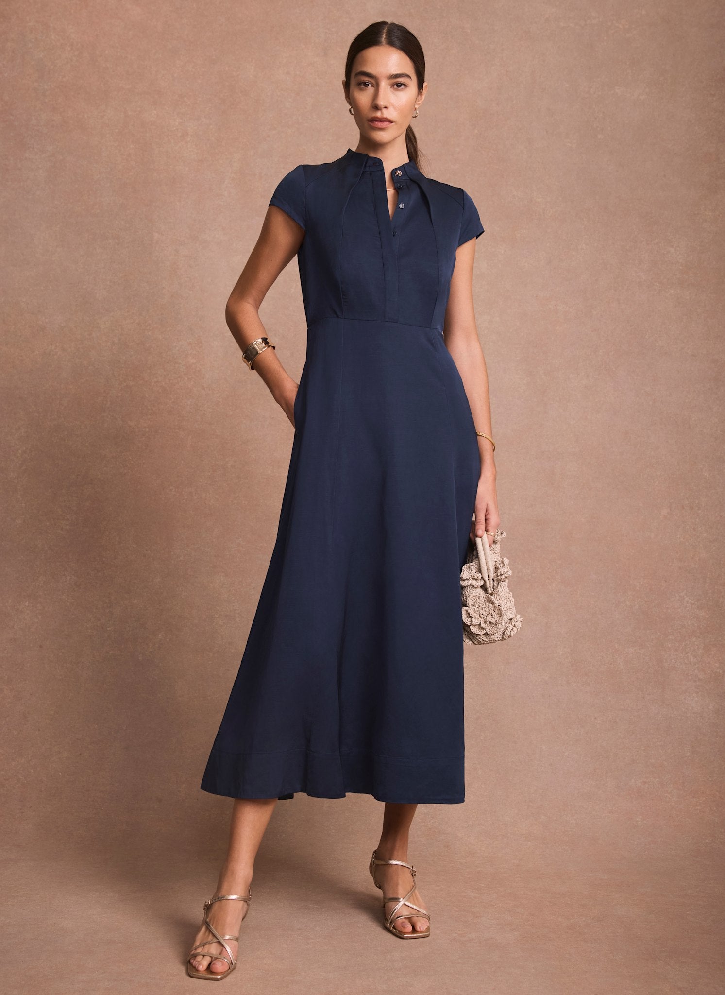 Navy Midi Shirt Dress – Mint Velvet