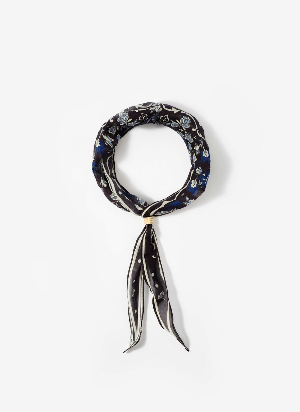 Navy Paisley Print Scarf