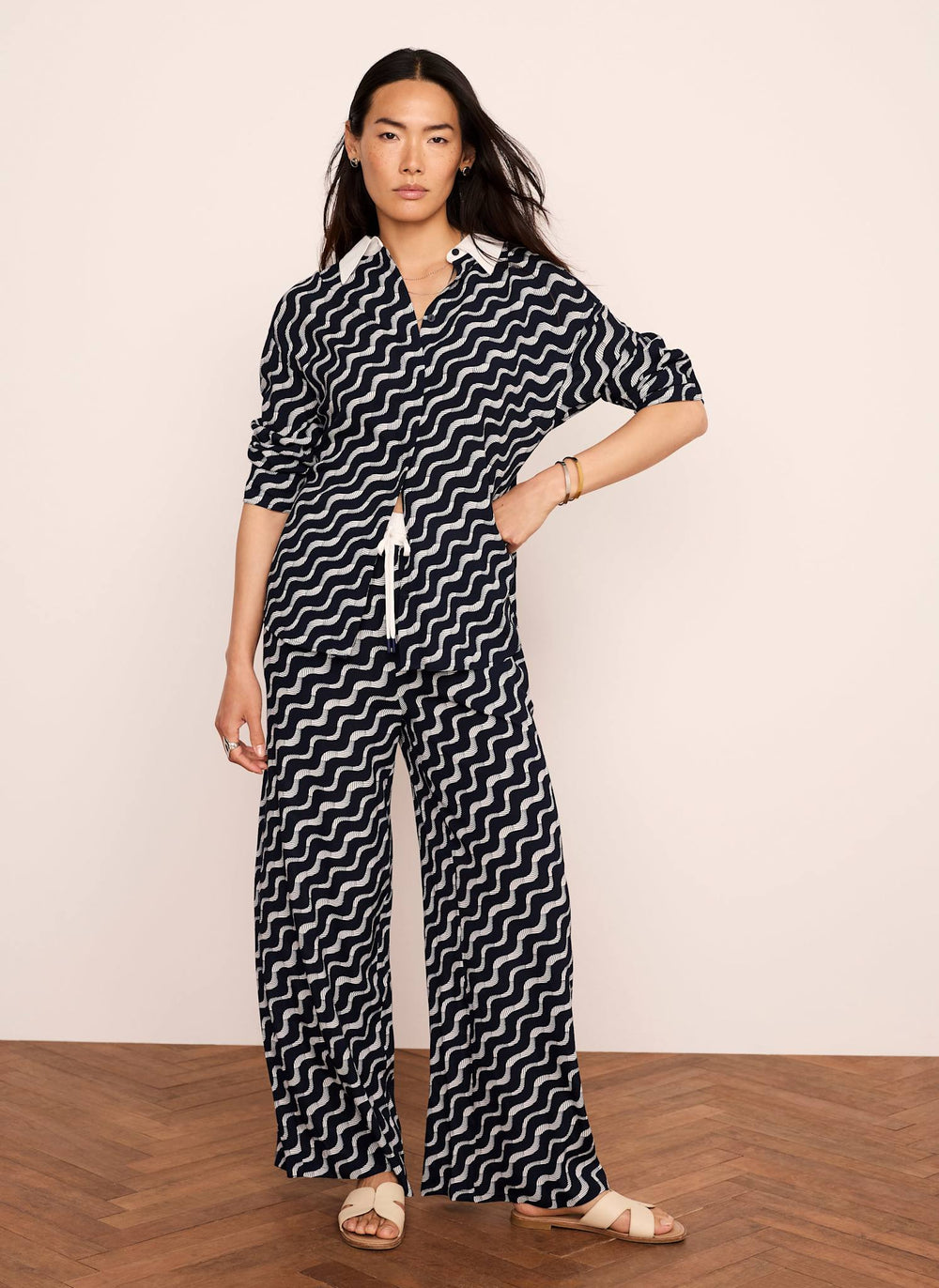 Navy Abstract Print Shirt